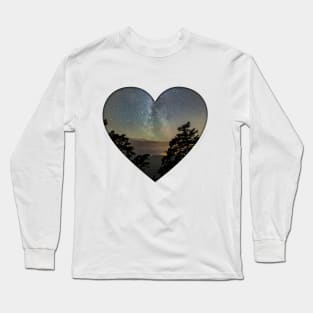 heart space valentines day gift t-shirt Long Sleeve T-Shirt